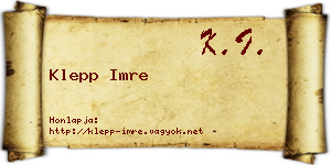 Klepp Imre névjegykártya